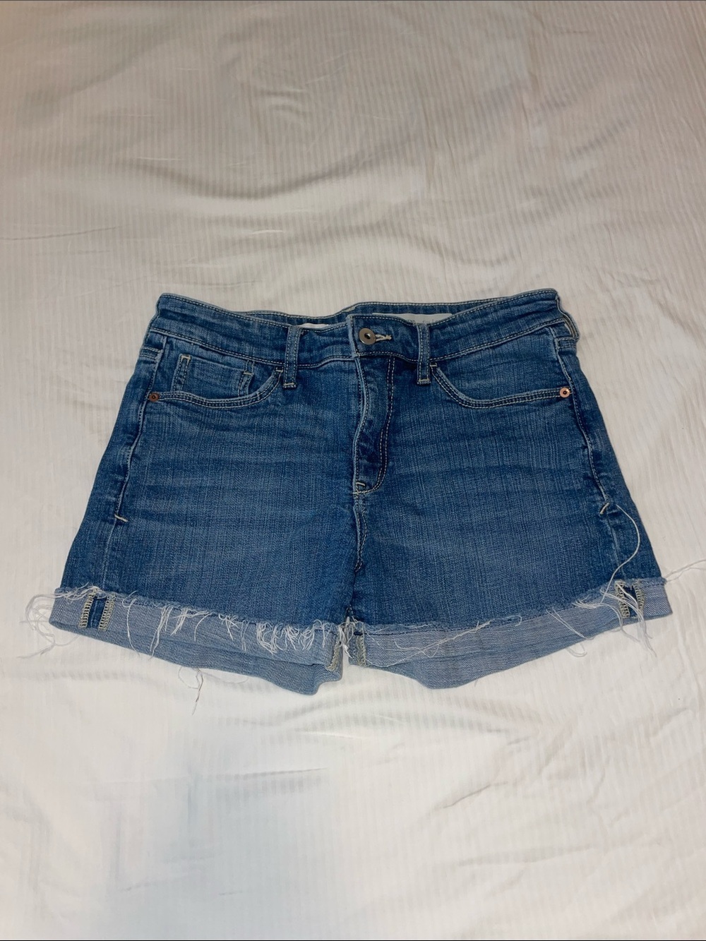 Pilcro and the Letterpress Distressed Boyfriend Slim Denim Shorts